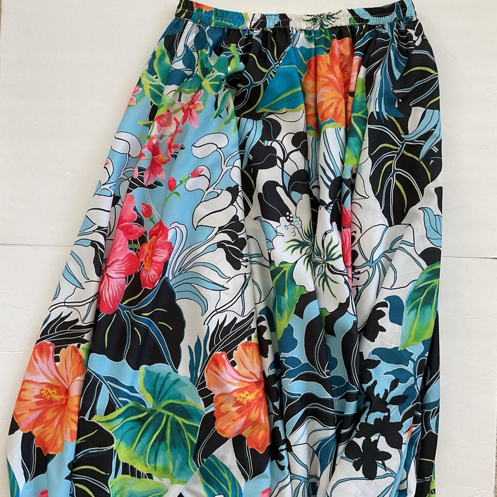 Rachel Zoe Maxi Skirt Floral Print Silky Size S - Picture 3 of 6
